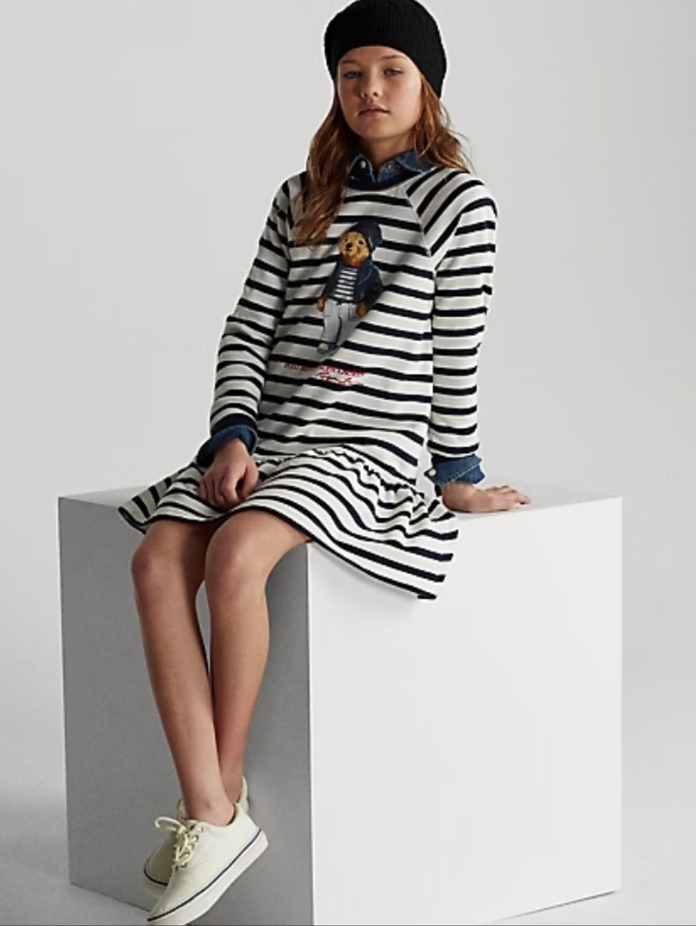 Ralph Lauren Polo Bear Cotton Fleece Dress